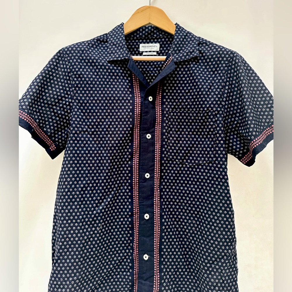 Presidents Rangi Chiba Print Shirt- Blue Navy